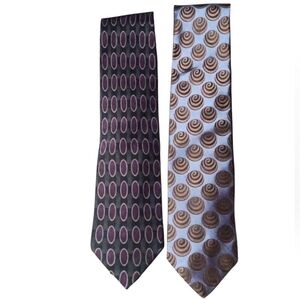 Ted Baker & Vienicci Silk Neck Ties Purple Black Blue Cream Colorways